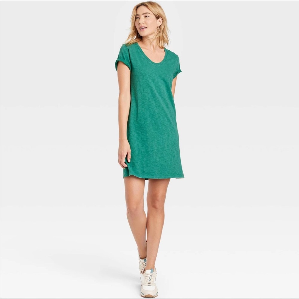 Universal Thread Teal V-Neck T-Shirt Dress XS Casual